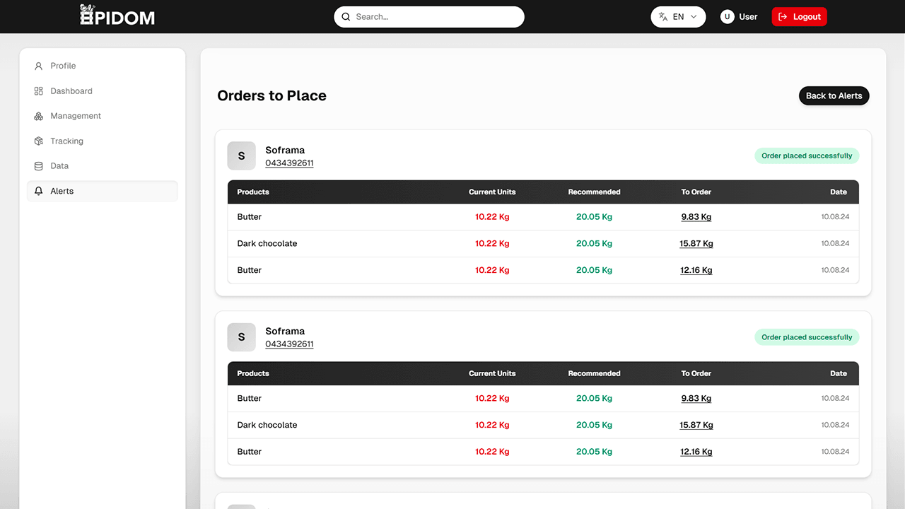 Alerts interface large preview